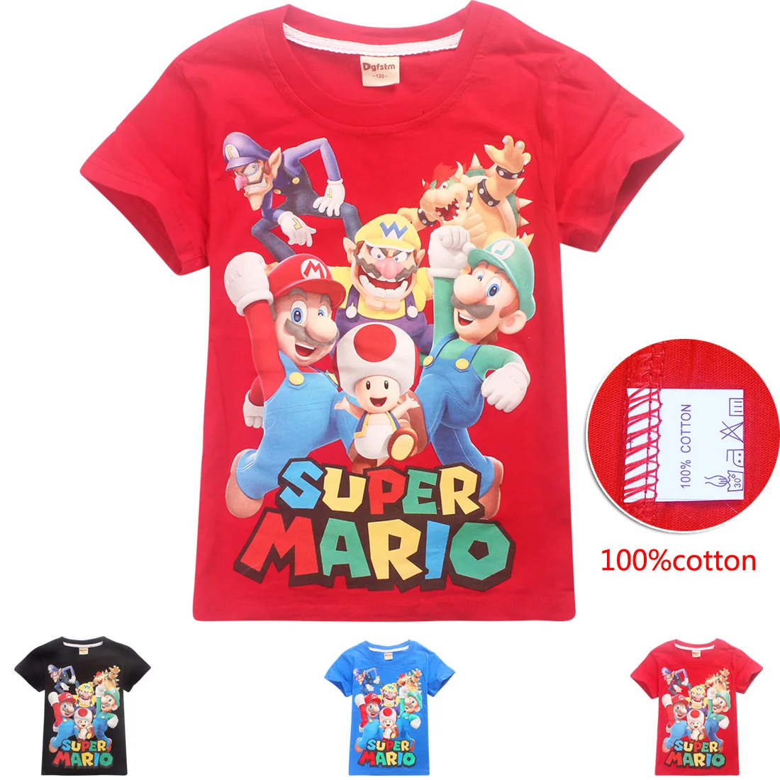 DLF 4 10Y Classic Games Super Mario T Shirt Kids Fashion Mario Bros T