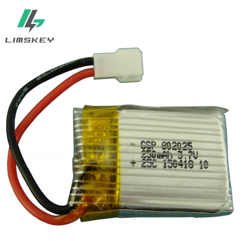 

3.7V 250mAH 2PCS / lot Remote control aircraft flying saucer aircraft parts 3.7V 250mAH lithium-air plug 802025