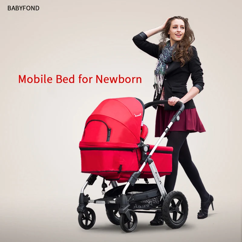 

Two-way implementation of baby stroller high landscape can sit reclining folding baby stroller one button folding stroller