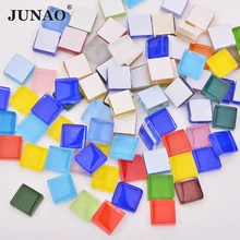 JUNAO 10 мм смешанные цвета квадратная стеклянная мозаика камни стеклянная мозаичная стеклянная плитка галька Сделай Сам искусство ремесла материал мозаика изготовление 30 шт