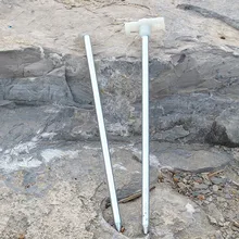  Outdoor camping strengthen thick beach T-shaped hook plastic head nail 25cm rope buckle Steel tent peg hooks hike pin building 