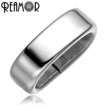 

REAMOR High Polished Casting 316l Stainless Steel European Square Holes Spacer Beads Charms For DIY Bracelet Jewelry Making