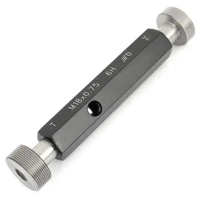 

M18 x 0.75 6H Steel Pipe Thread Plug Gage Go/No Go Gauge Gaging Tool