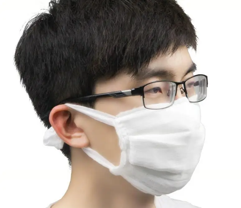 Хлопок и шерсть 8-слой 16 марля маска против пыли песчано-доказательство пыльцы смога Моющиеся защитная маска