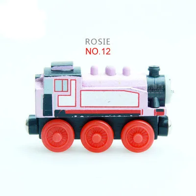 EDWONE DIY мини деревянная игрушка Магнитный деревянный поезд маленький автомобиль поезда Аниме игрушечные локомотивы обучающая модель для детей подарок - Цвет: 12