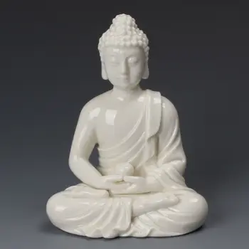 

China Dehua White Porcelain Sakyamuni Tathagata Amitabha Buddha Bowl Statue