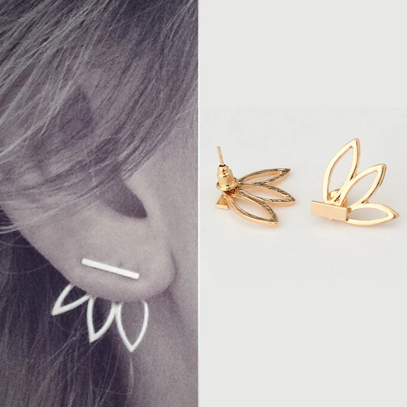 

C1 Pair Flower Alloy Jewelry Earrings Hollow Out Golden Silver Elegant Eardrop High Quality Simple Exquisite Dangler Accessories