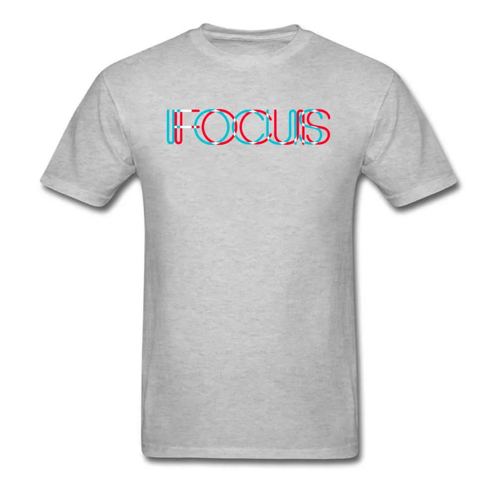 Casual FOCUS Tops & Tees for Men Classic Summer Round Neck 100% Cotton Short Sleeve T-shirts Custom Tee-Shirts FOCUS grey