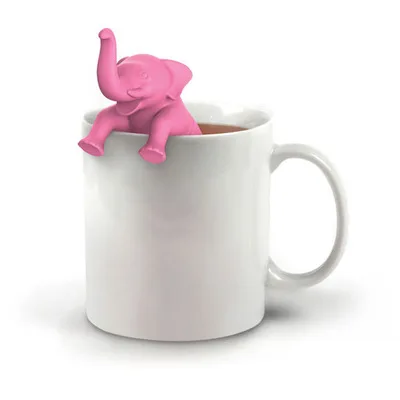 Креативный синий белка пищевой силиконовый резиновый чай Комо лама для заварки чая Альпака животный фильтр ситечко для чая - Цвет: elephant