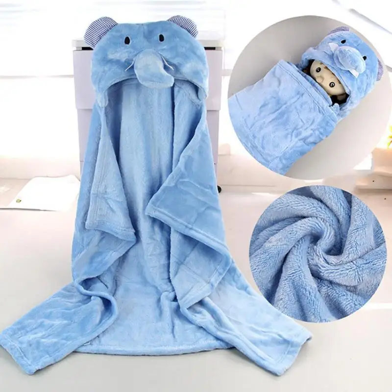 warm baby blankets newborn Swaddles Hooded Animal infant Bathrobe Bath