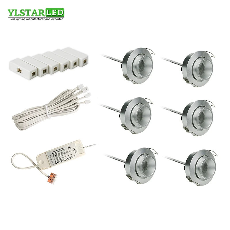 

YLSTAR Free shipping AC85-265V recessed 3W mini Led Spotlight set LED spotlight ceiling Down lighting cabinet light led spot set