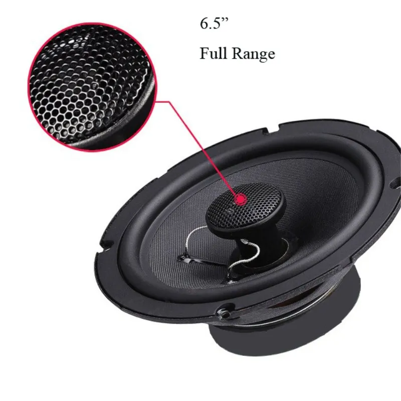 1pc 2 Way 6.5 Inch Car Coaxial Speaker Silk Dome Bass Treble High Quality Sound Fiber Glass Kevlar Car Audio