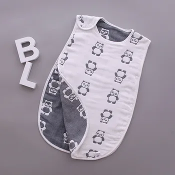 

6 layers Gauze Cotton Baby Sleeping Bag Kids Sleeveless Sleepwear Breathable Summer Baby Sleep Sacks Baby Air Condition Blanket