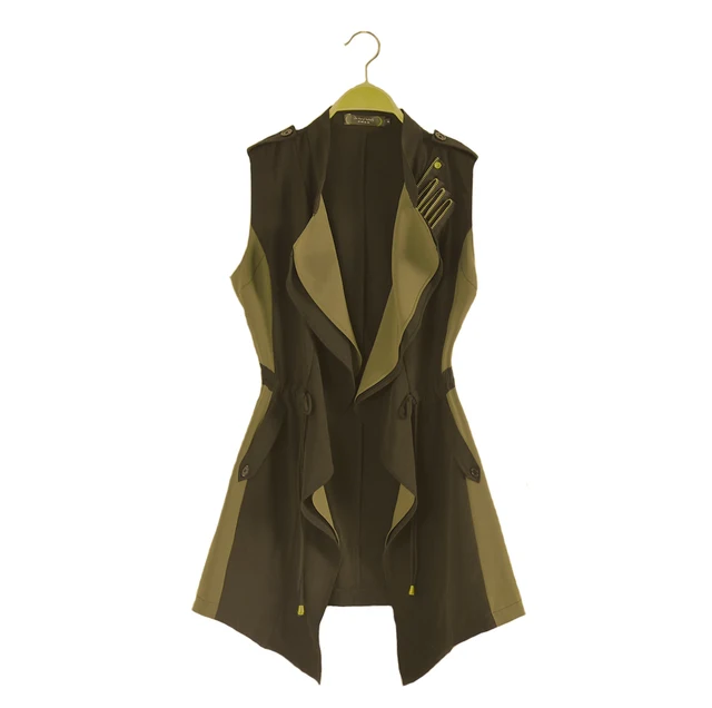 2014 Fashion autumn army green vest women plus size military style