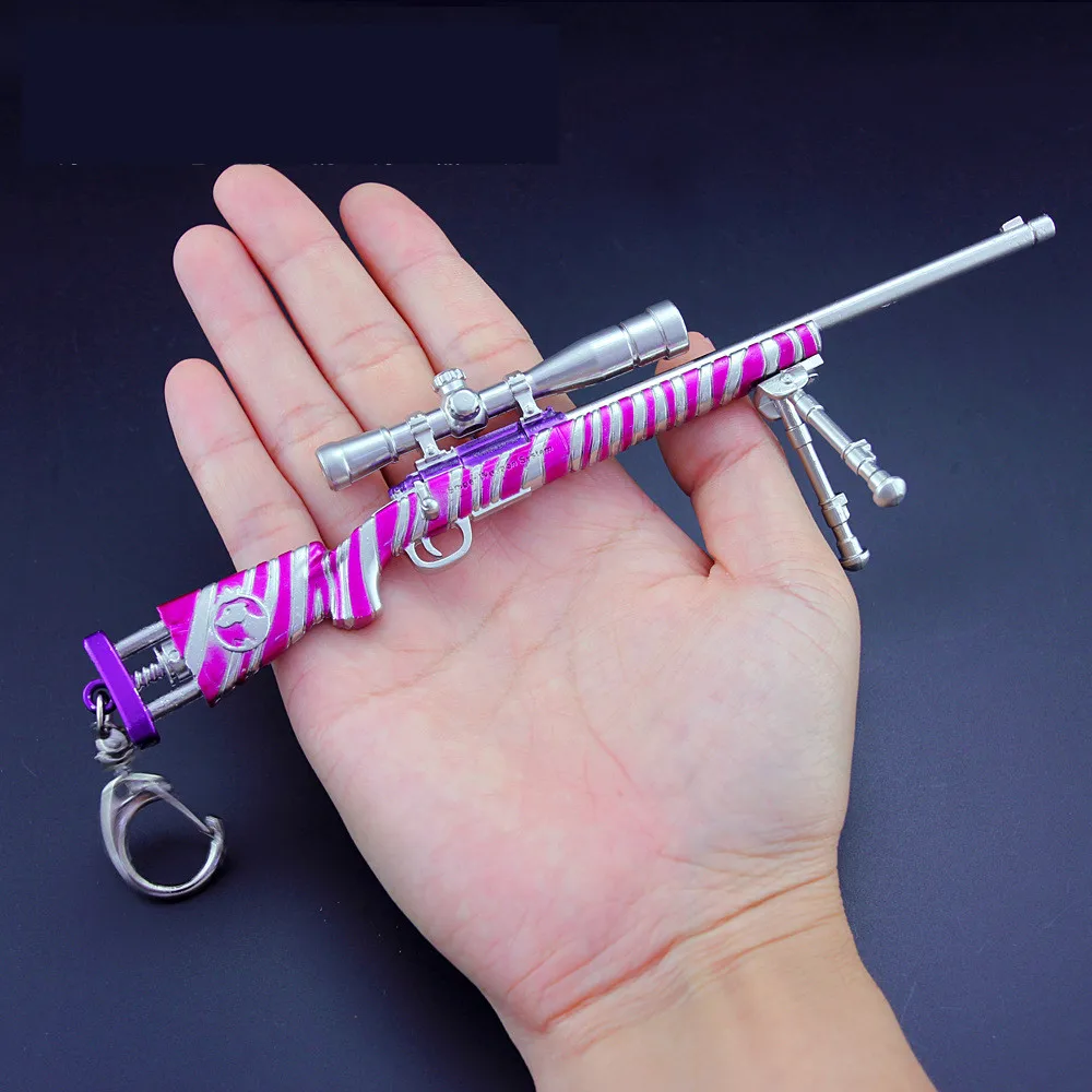  Game Playerunknown's Battlegrounds PUBG New Graffiti Pattern Gun Cosplay Props AKM M416 Keychain To