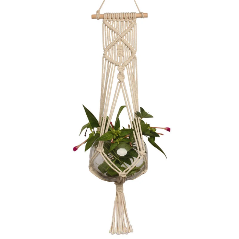 Newest Macrame Plant Hanger Large Pot Holder Hanging Planter Basket Hemp Rope Braided