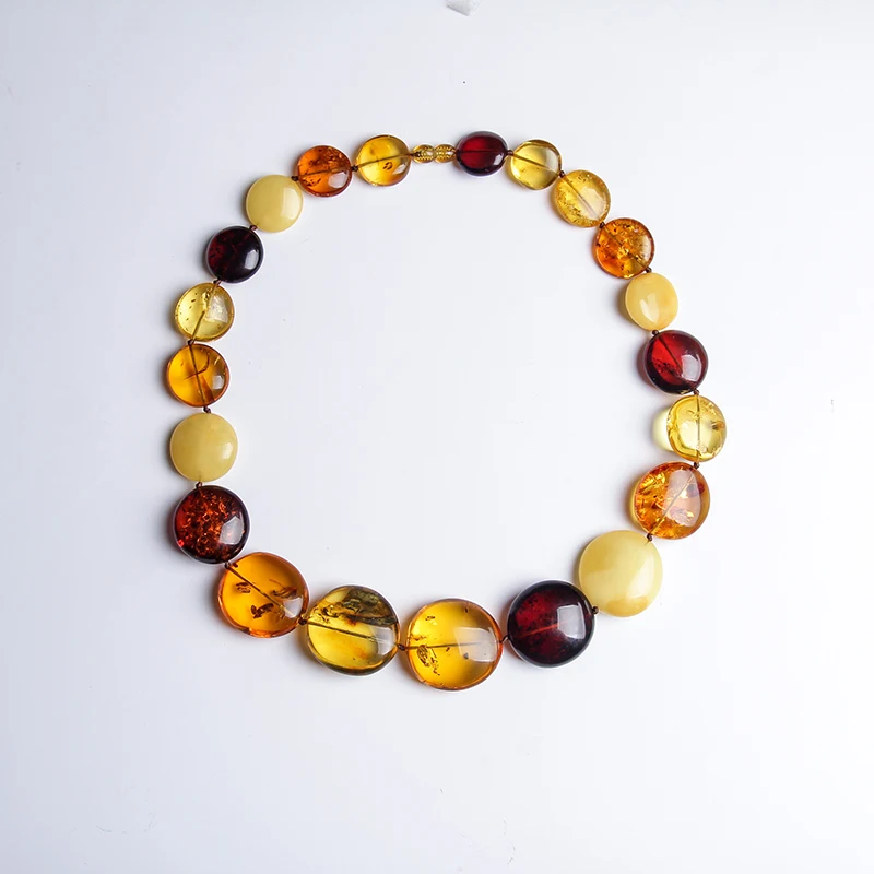 

Authentic luxury nine more jewels Baltic Sea Lithuania Amber Queen's Shopping Post Stuffed Beaded Amber Square Necklace Natural