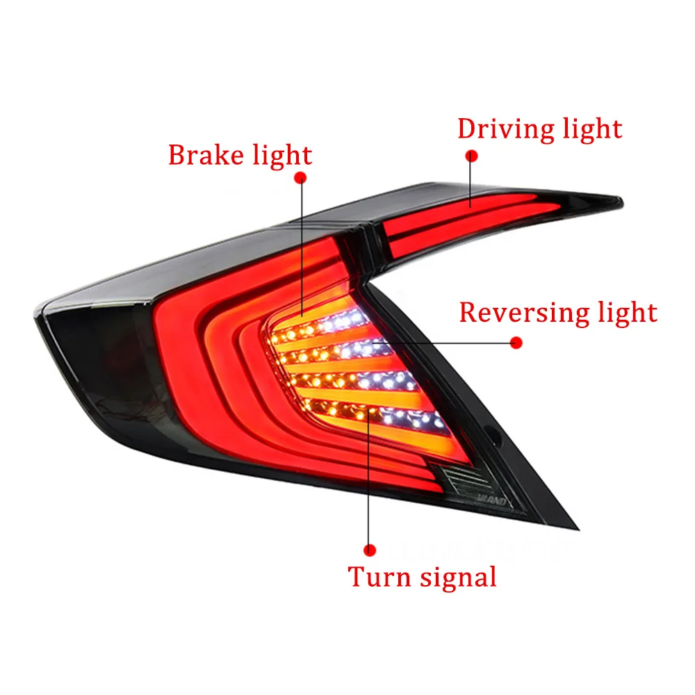 Discount Car Styling Taillights for Honda Civic 10 2016-2019 LED Car Headlight bulbs Turn Signal Brake light Reversing light Drving light 1 Discount Car Styling Taillights for Honda Civic 10 2016-2019 LED Car Headlight bulbs Turn Signal Brake light Reversing light Drving light 1
