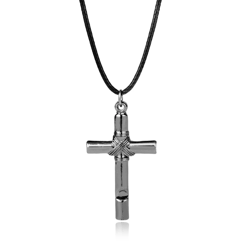 dongsheng Black Cross Necklace & Pendant Christian Jewelry Chain Cross