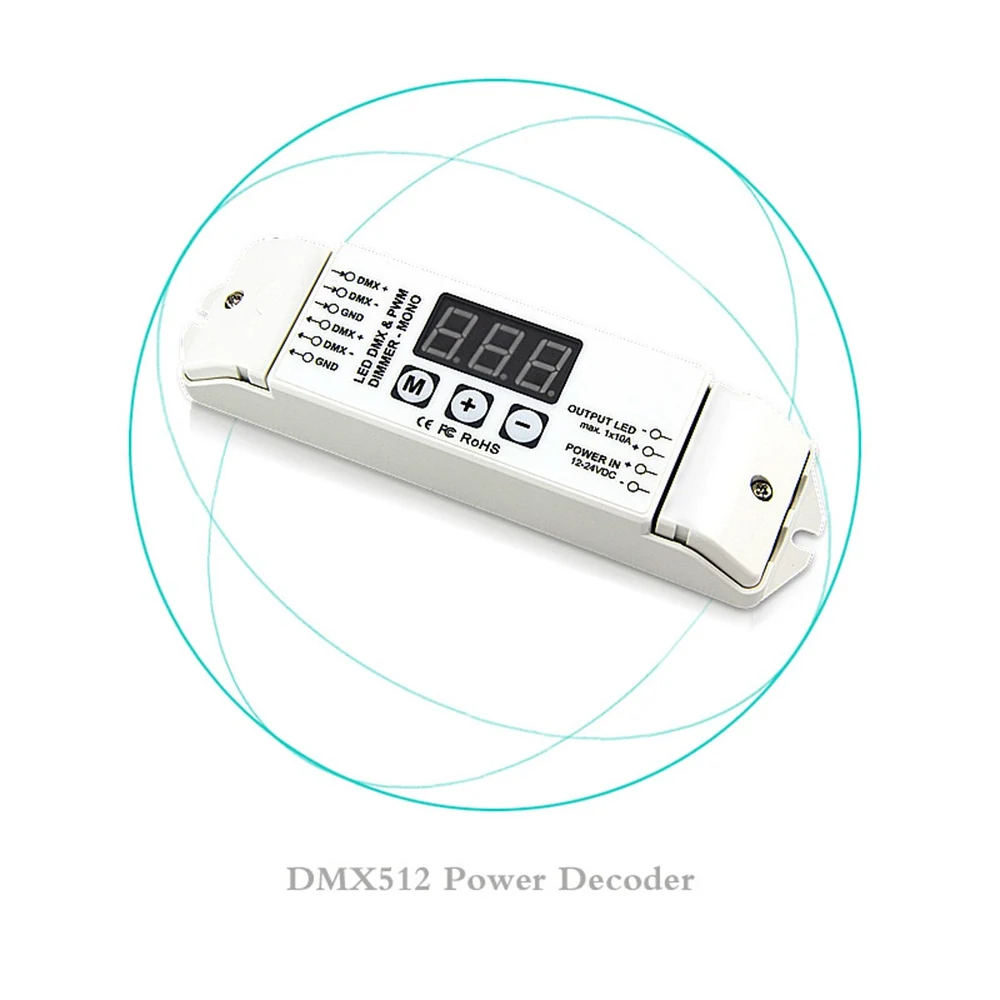 DMX512/1990 преобразователь постоянного напряжения выход 10A * 1CH PWM DMX контроллер одного цвета диммер для Светодиодный светильник BC-831 DC12V-24V