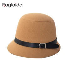 Фетровая шляпа для женщин, модная круглая шляпа 57 см, элегантная винтажная фетровая шляпа с полями, кепки из полиэстера, женские церковные шляпы LQJ01372