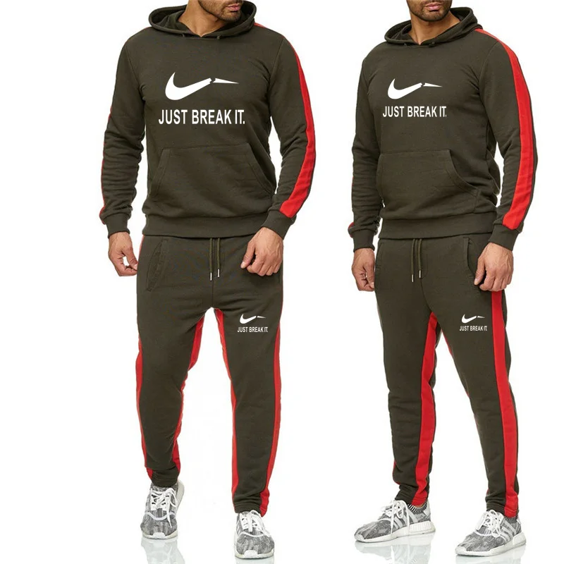 

2019New Hoodie sweater jacket+ joggers sweatpants Winter Autumn Hoodie hip hop man printing track suits