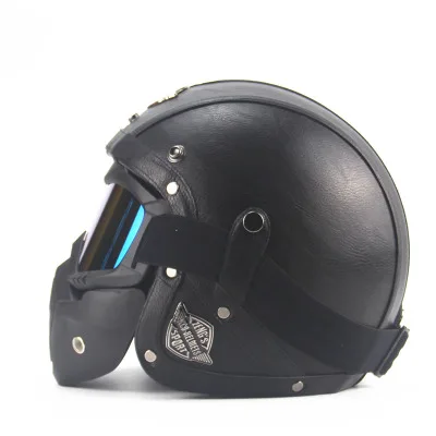 ABS Материал цветной Шлем Мотоцикл 2018 маска DOT утвержден Защита от Солнца шляпа из искусственной кожи в стиле ретро мотоциклетный головной
