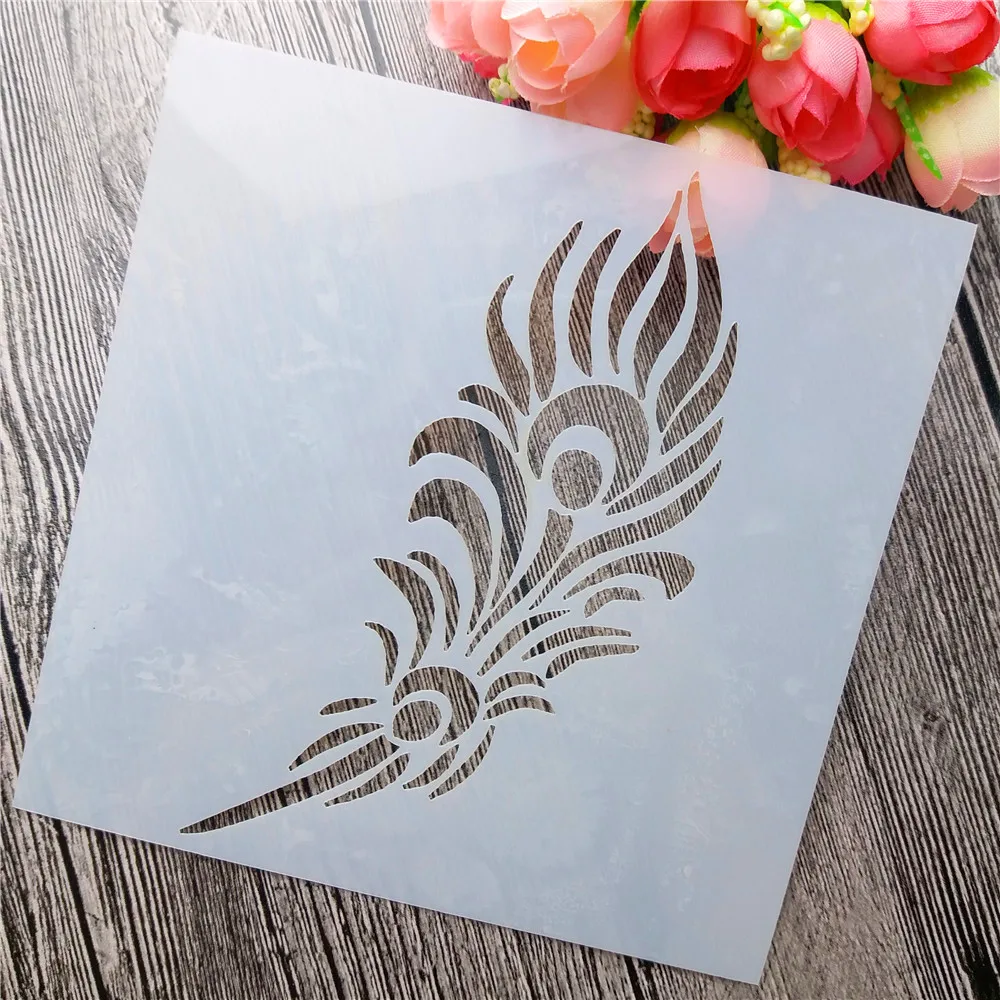 

Scrapbooking tool card DIY album masking spray painted template drawing stencils laser cut template feather pattern SD344