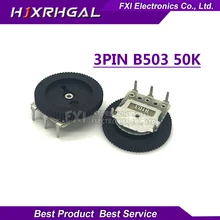 5pcs Double Gear tuning potentiometer B503 50K 3pin 16*2mm Dial Potentiometer
