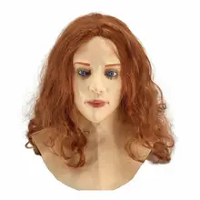 Реалистичная Женская латексная маска, маска над головой человека, вечерние, косплей, сексуальный костюм, женский, лицо, Кроссдрессинг