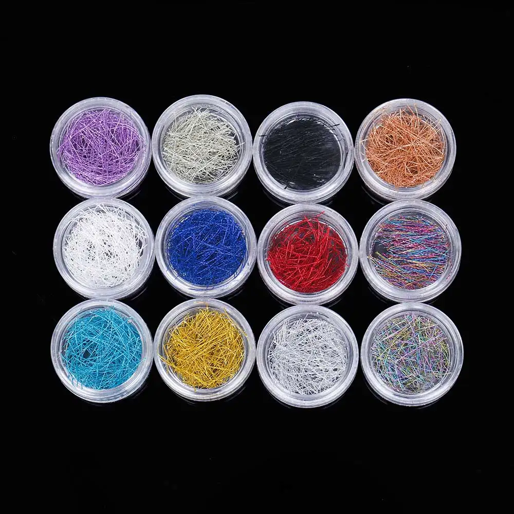 

TOMTOSH Superfine Silk Nail Wire Line String Colorful UV Gel 3D Nail Decoration 12 Colors for Nail Art Decoration
