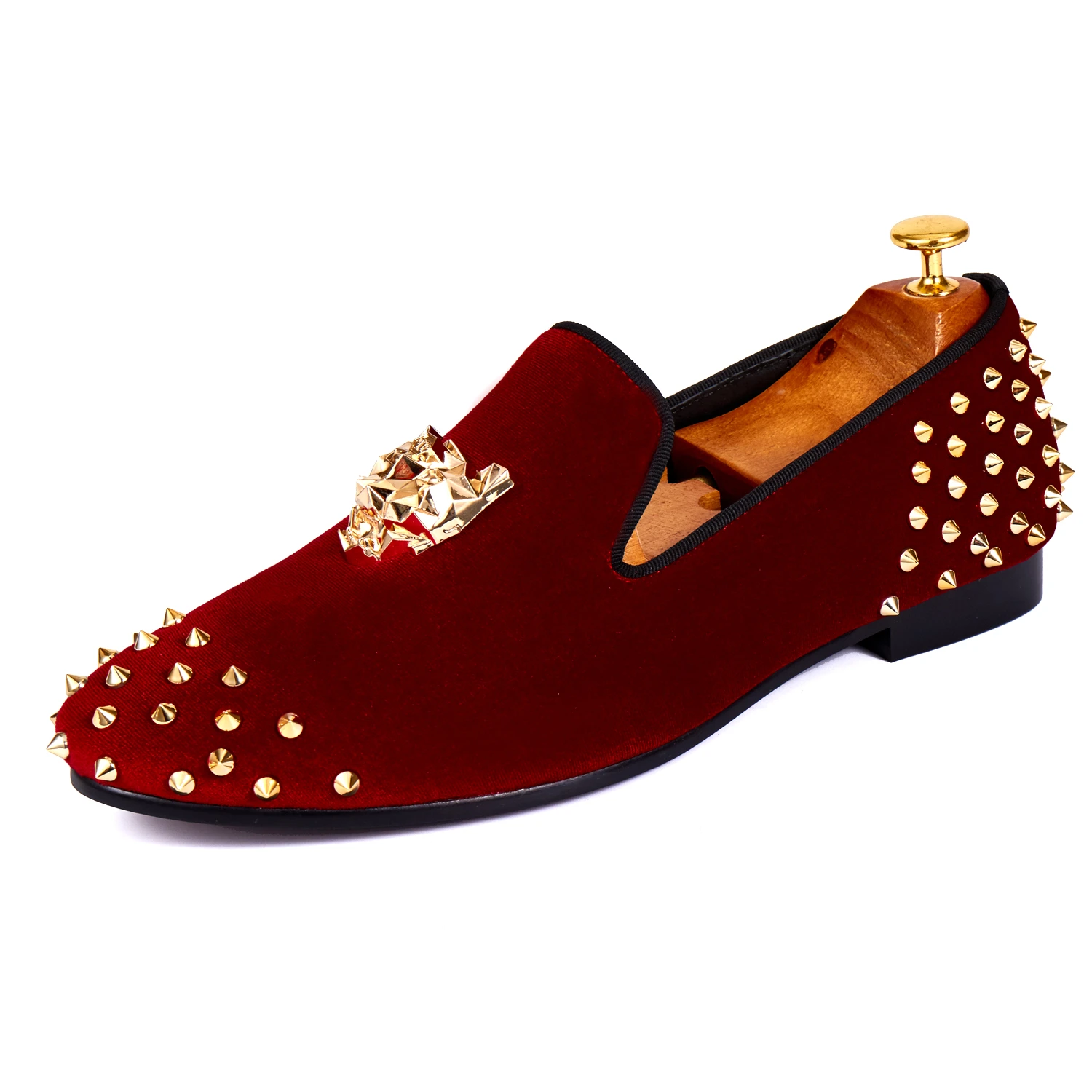 Harpelunde Heren Dress Schoenen Klinknagels Rode Fluwelen Loafer Dier Gesp  Flats Maat 7 14|flats men|flats loafersflats shoes men - AliExpress