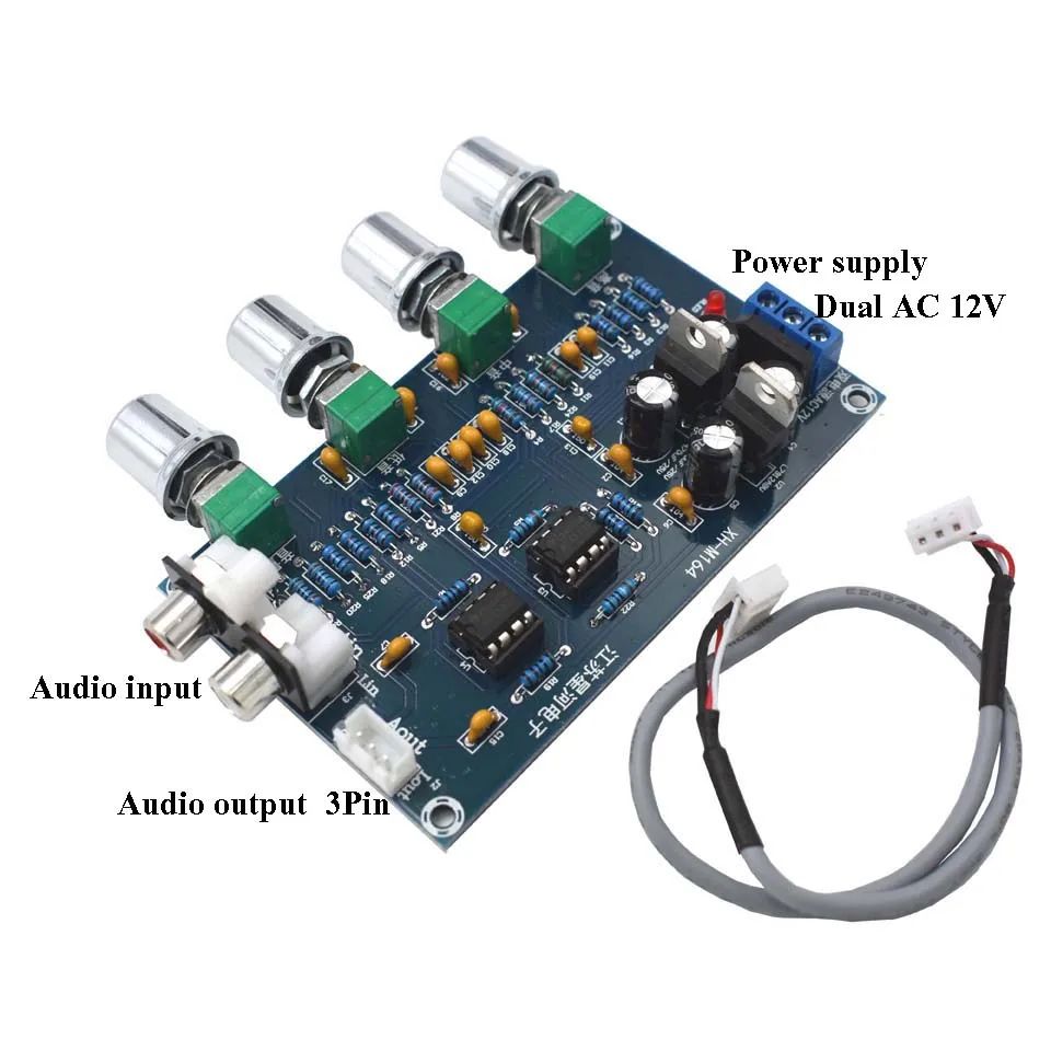 XH M164 тюнинг Плата усилителя NE5532 регулировка звукового AC 12V 15V мощность 4 режима