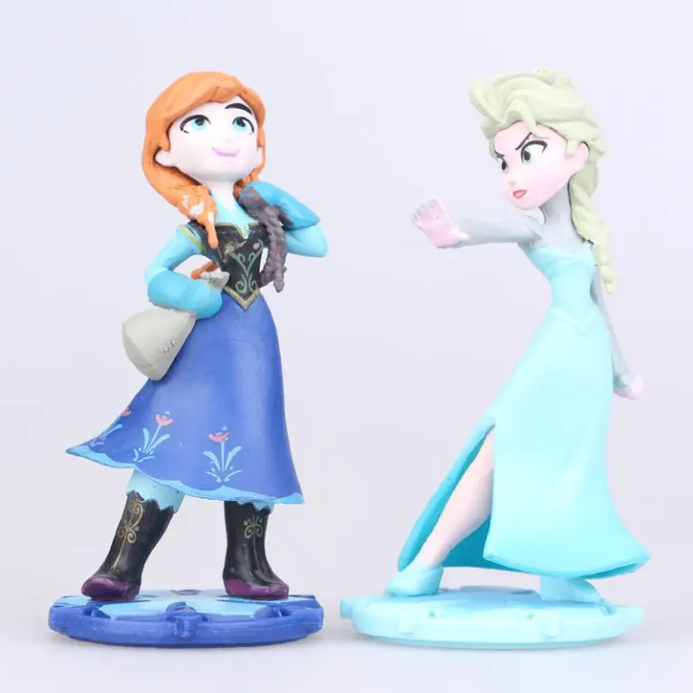2 единицы/комплект 9 см с рисунком Анны и Эльзы принцесса торт игрушки Модель Куклы Дети подарки ручной делать игрушки для Девочек ПВХ