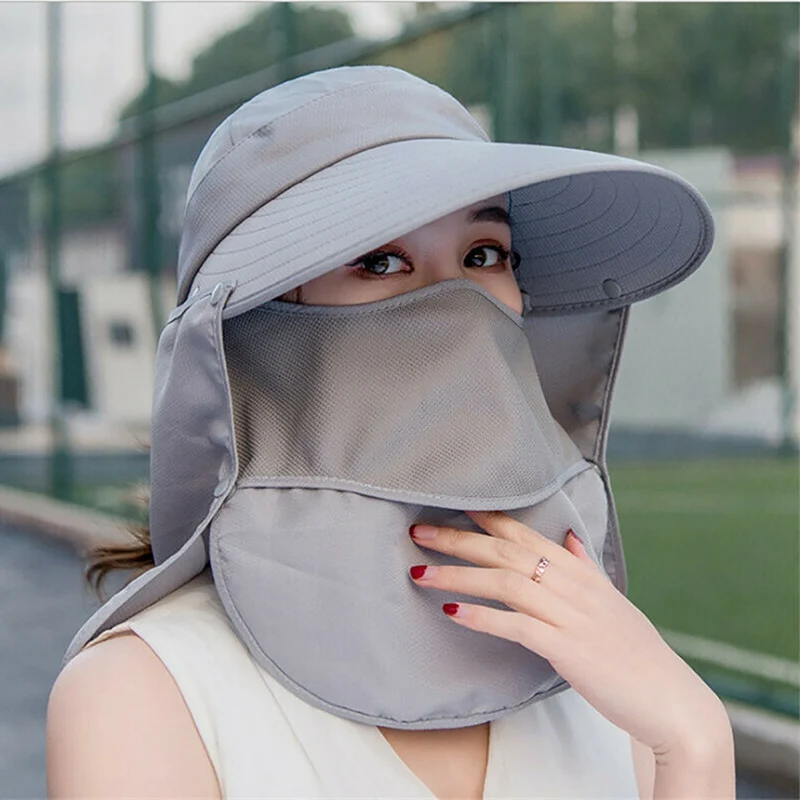 

Outdoor Flap Cap Women Wide Brim Foldable Portable Sunshade Quick Drying Detachable Neck Cover Sun Hat Sportswear Accessories