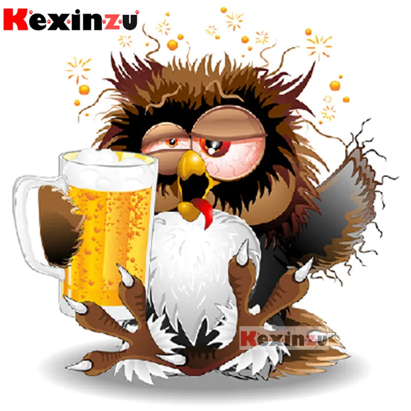 

kexinzu Full 5D DIY fashion Square Diamond Painting"Beer eagle"3D Embroidery Cross Stitch Rhinestone Mosaic Home Decor Gift K002