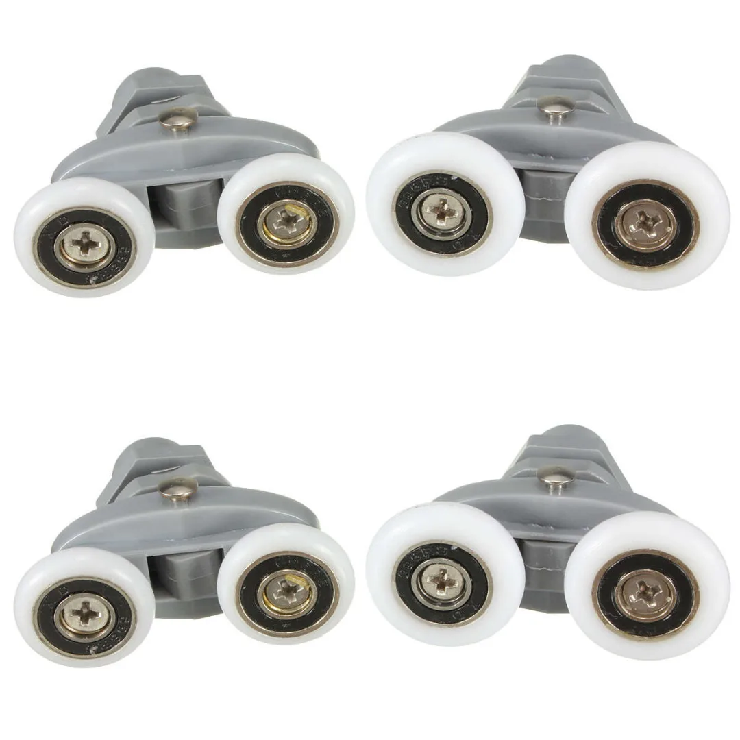 

High Quality 4pcs/set Twin Shower Door Rollers Bathroom Door Runners Sliders Wheels Zinc Alloy 20mm/23mm Mayitr