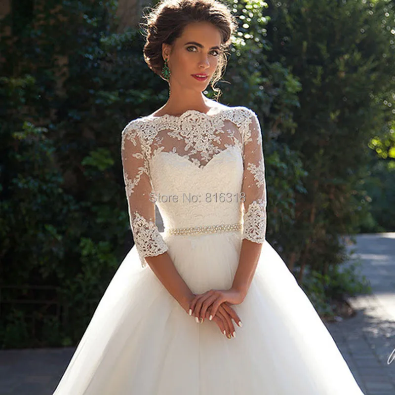 Vestidos De Noivas Plus Size Princess Rustic Wedding Dresses Three Vestidos De Noivas Plus Size Princess Rustic Wedding Dresses Three Quarters Sleeve Imported Bridal Long Dress