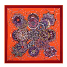 Geometric Design and Color 100% Silk Square Scarf Bandana turban Neck Dress Satin Seda Scarves Wholesale Price ZSFJ15