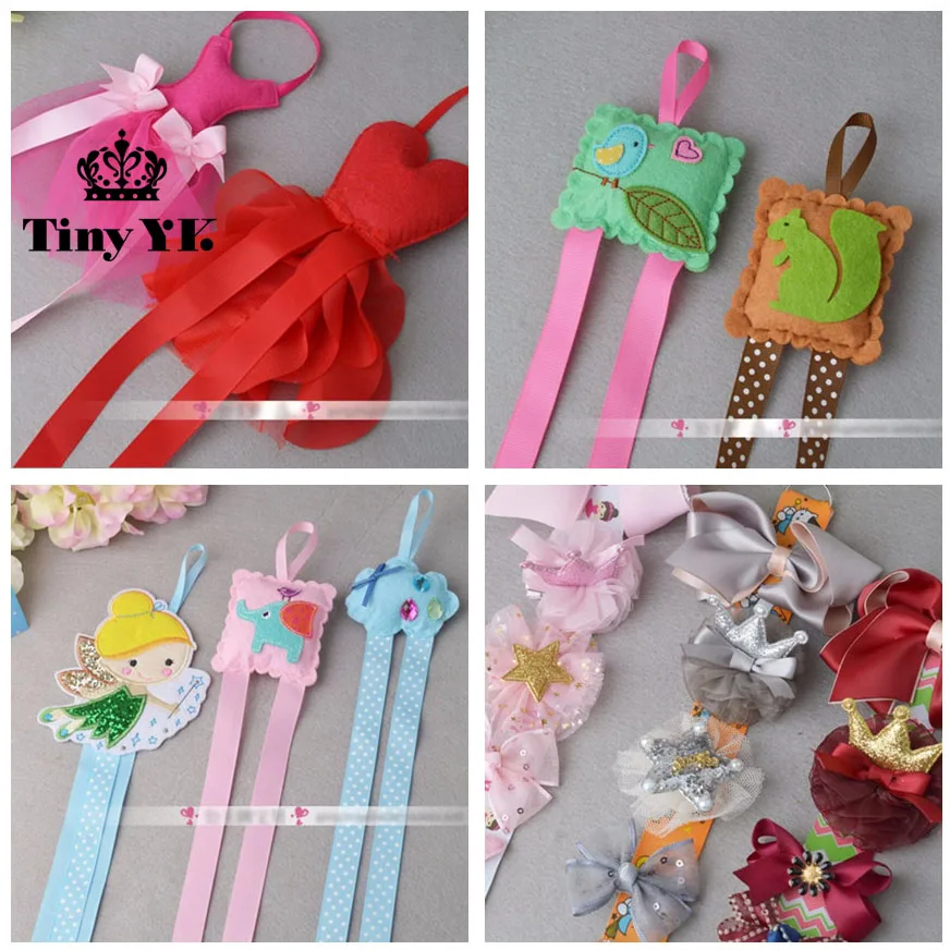 

1 piece New Arrival Girls hair clips organiser holder ribbons Solid Children accessories Hair Bows Baby Hair Accessories