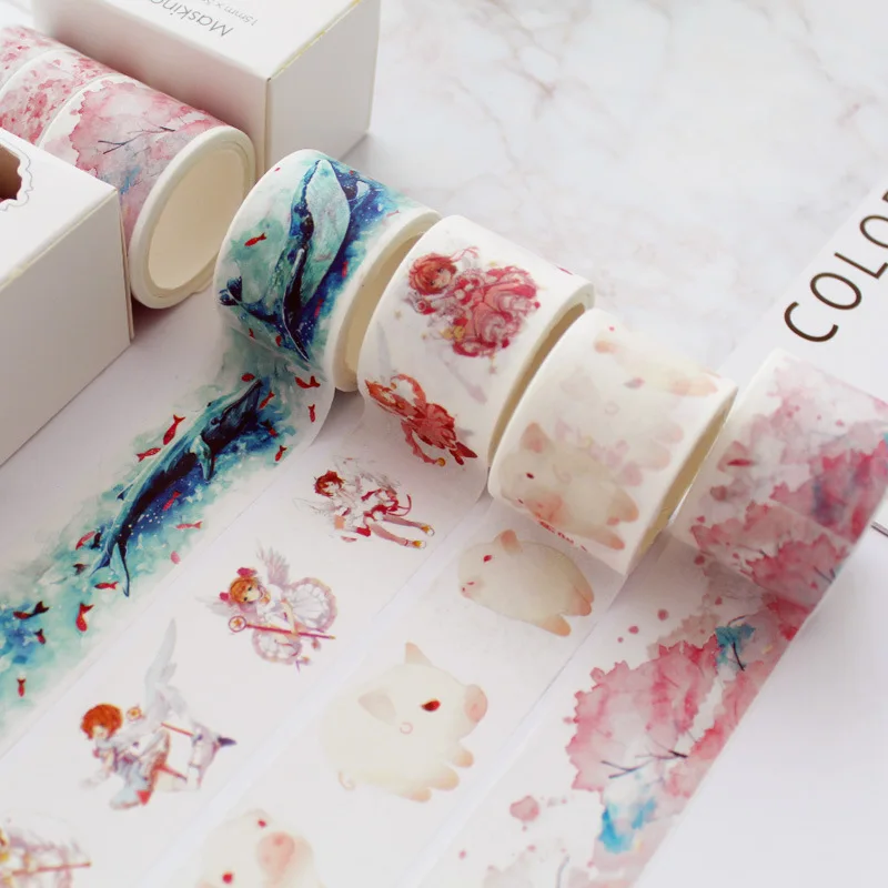 3 шт./упак. Magic Sakura Cloud Van Gogh набор декоративного скотча васи клейкая лента DIY