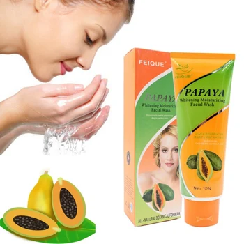 

Hot Sale Papaya Facial Wash Cleansing Papaya Facial Wash Cleanser face Deep Cleaning Whitening Moisturizing Skin Care