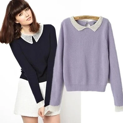 Cute sweater with collar Clearance