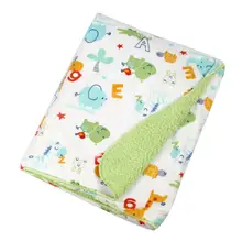 102*76 см четырехсезонное детское короткое плюшевое одеяло с мультяшным принтом Двухслойное утепленное мягкое одеяло из овечьей кожи для младенцев