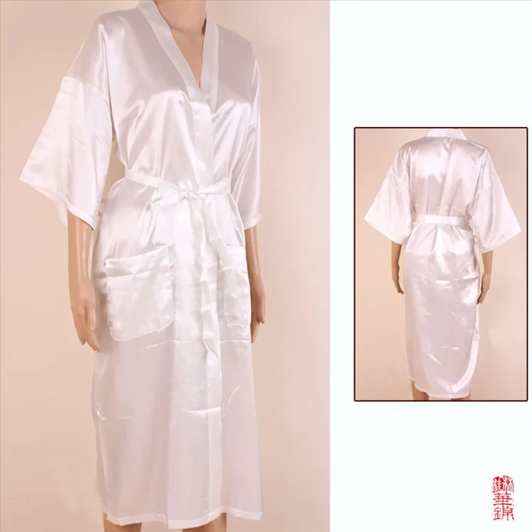 Новейшие Темно-синие китайский Для мужчин банный халат кимоно Ванна платье из искусственного шелка юката Ночная рубашка Размеры M, L, XL, XXL