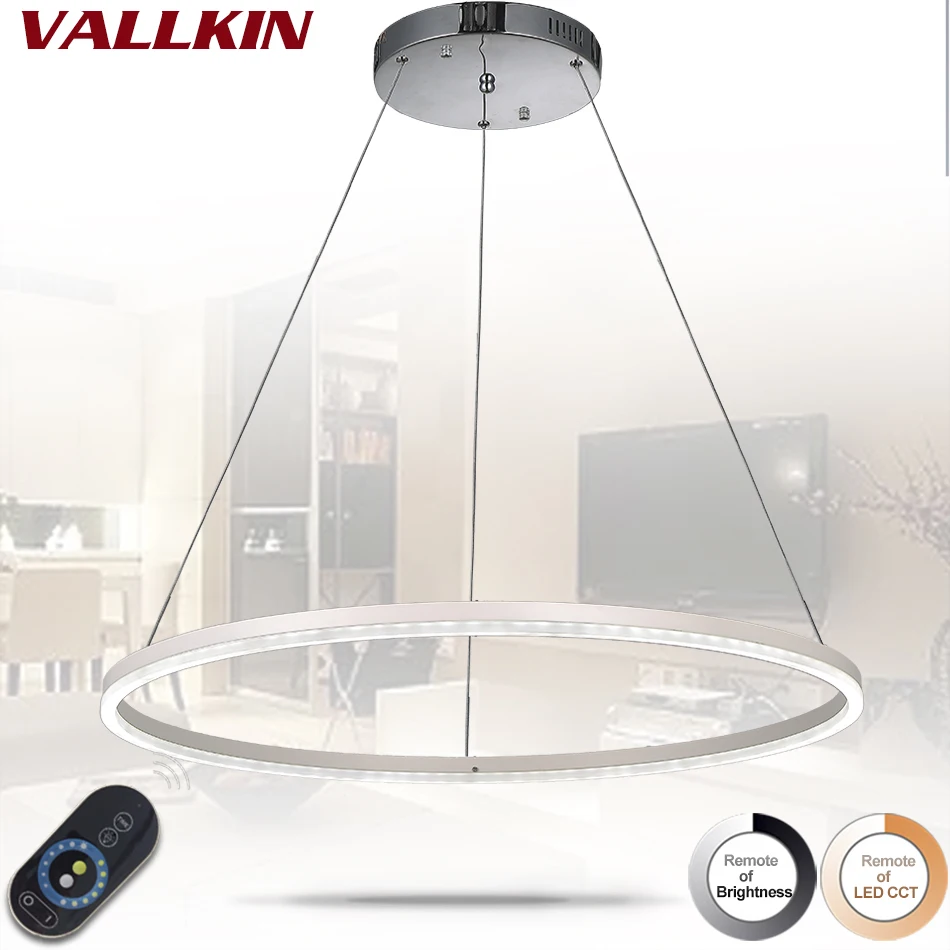 Dimmable Acrylic Round Ring Lighting Fixtures LED Pendant Lights for