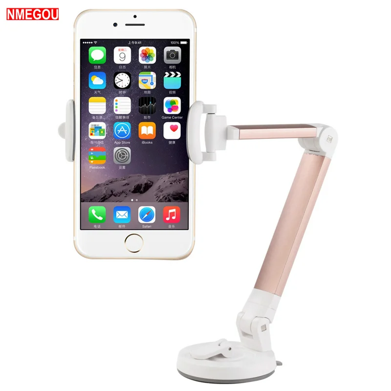 

Universal Desk Mobile Phone Tablet Stand Fold Live Holder for IPhone 8 6 7 Plus X SE IPad Samsung Xiaomi 360 Rotation Car Tripod