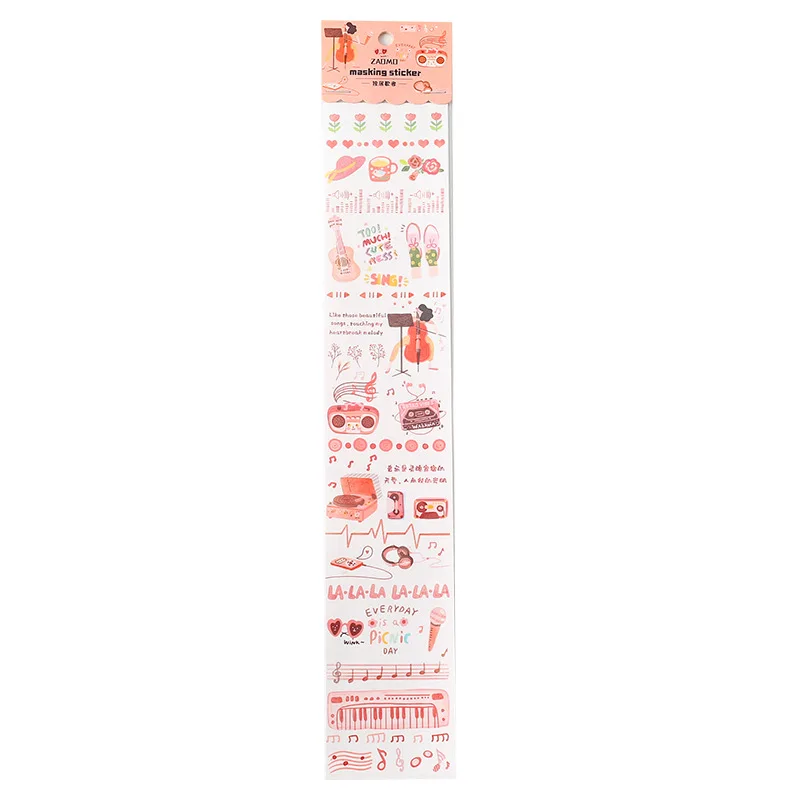 Вишневый цвет летняя Серия васи маскирующая Лента наклейки Скрапбукинг Канцелярские Декоративные длинные полосы ленты