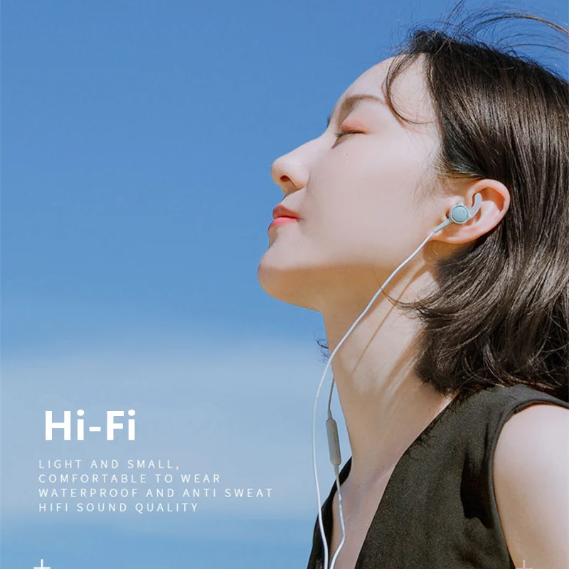 

Wire headset Hi-Fi in-ear sports subwoofer mobile phone headset wired running with wheat headphones for girl or lady gift