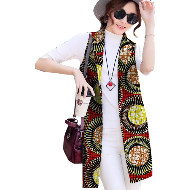 African Print Women New Fashion Africa Festive Ladies Sleeveless Vest